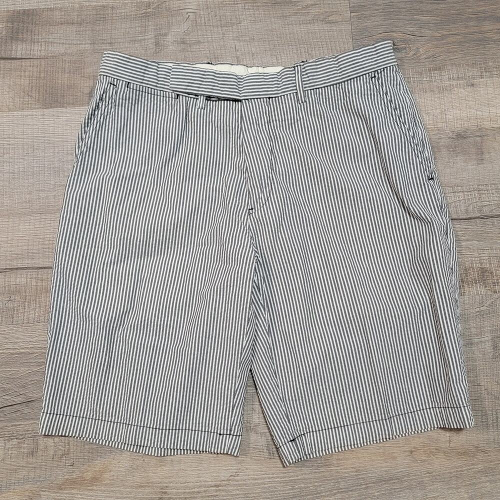 Polo Ralph Lauren VTG 90s Seersucker Bradbury Fit Shorts Size 34 10" Inseam